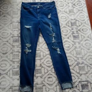 Ana women's size 10 distressed denim jeggings
